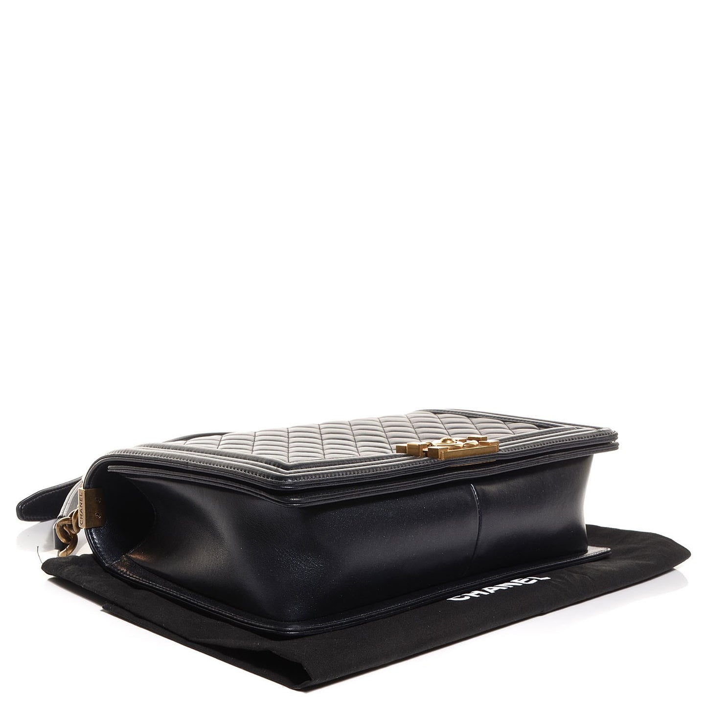 Lambskin Quilted New Medium Boy Flap Pearl Black