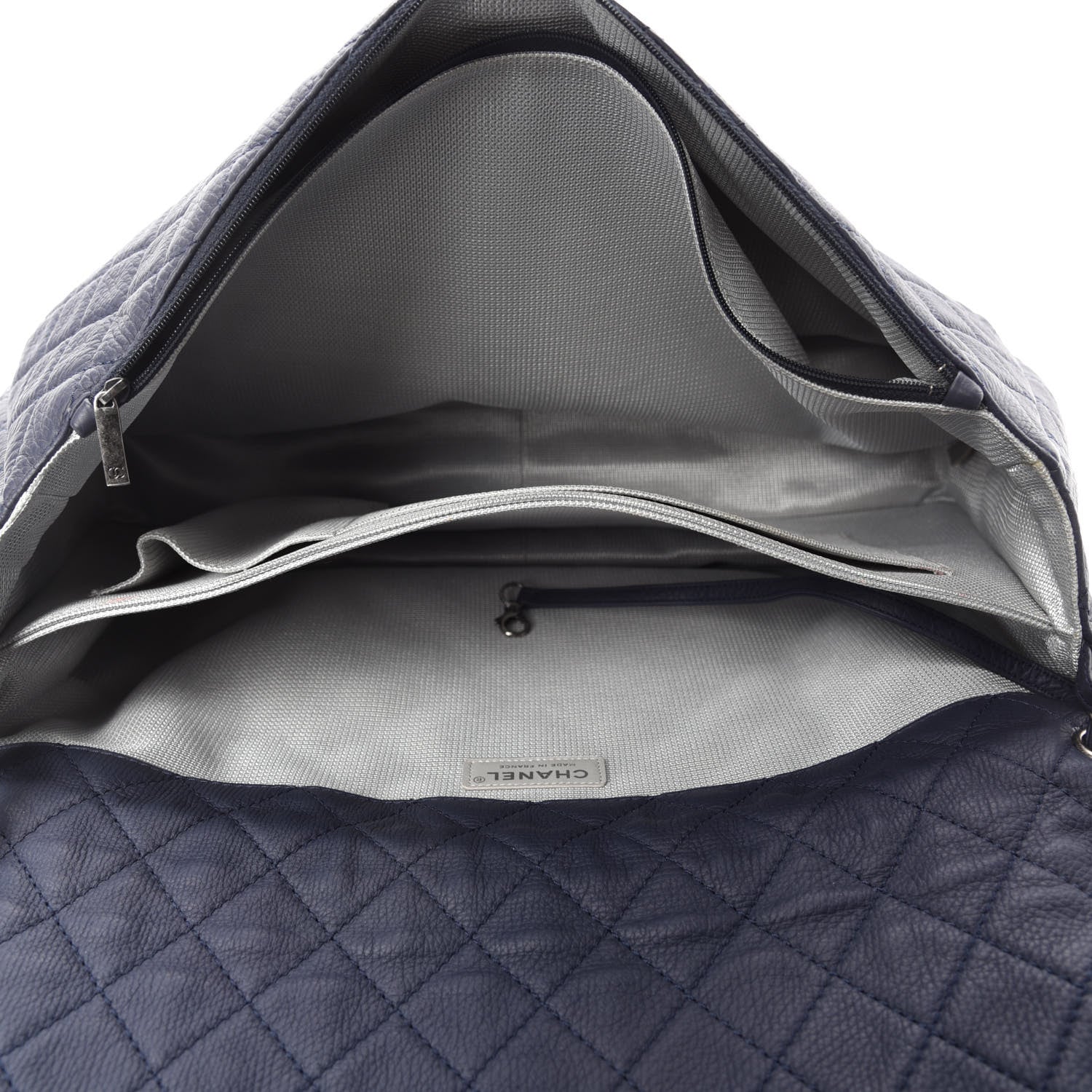 Chanel Calfskin Quilted XXL Travel Flap Bag Navy 5 of 10