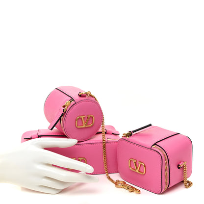 Valentino Garavani Grained Calfskin VLogo Signature Wash Bag Feminine Pink 2 of 10