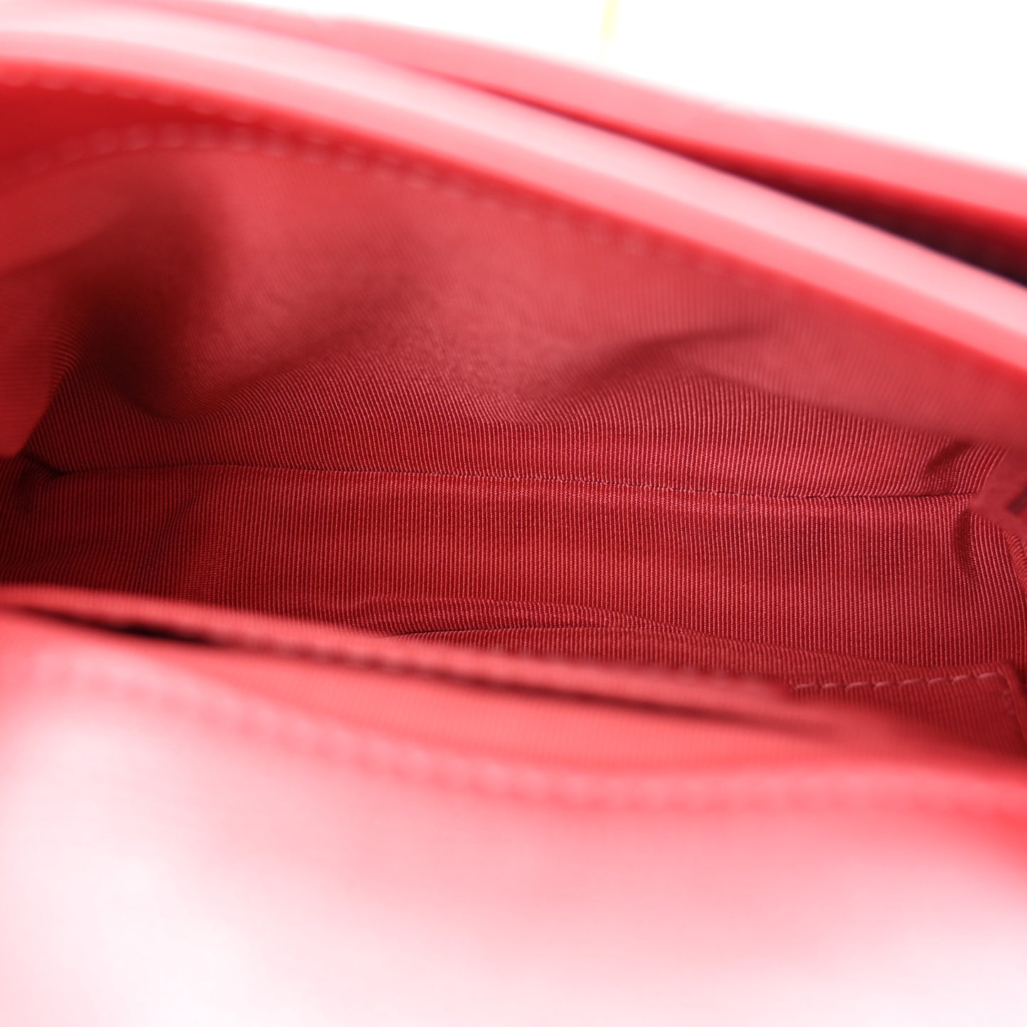 Metallic Calfskin Quilted Top Handle Flap Dark Pink