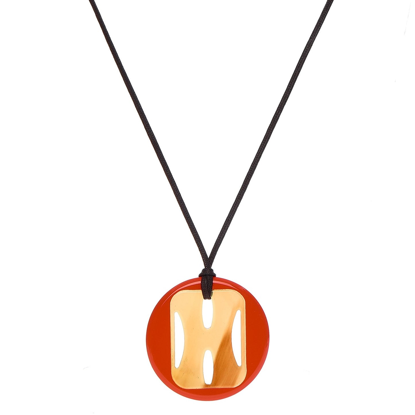 Buffalo Horn Lacquer Tonkin Necklace Orange