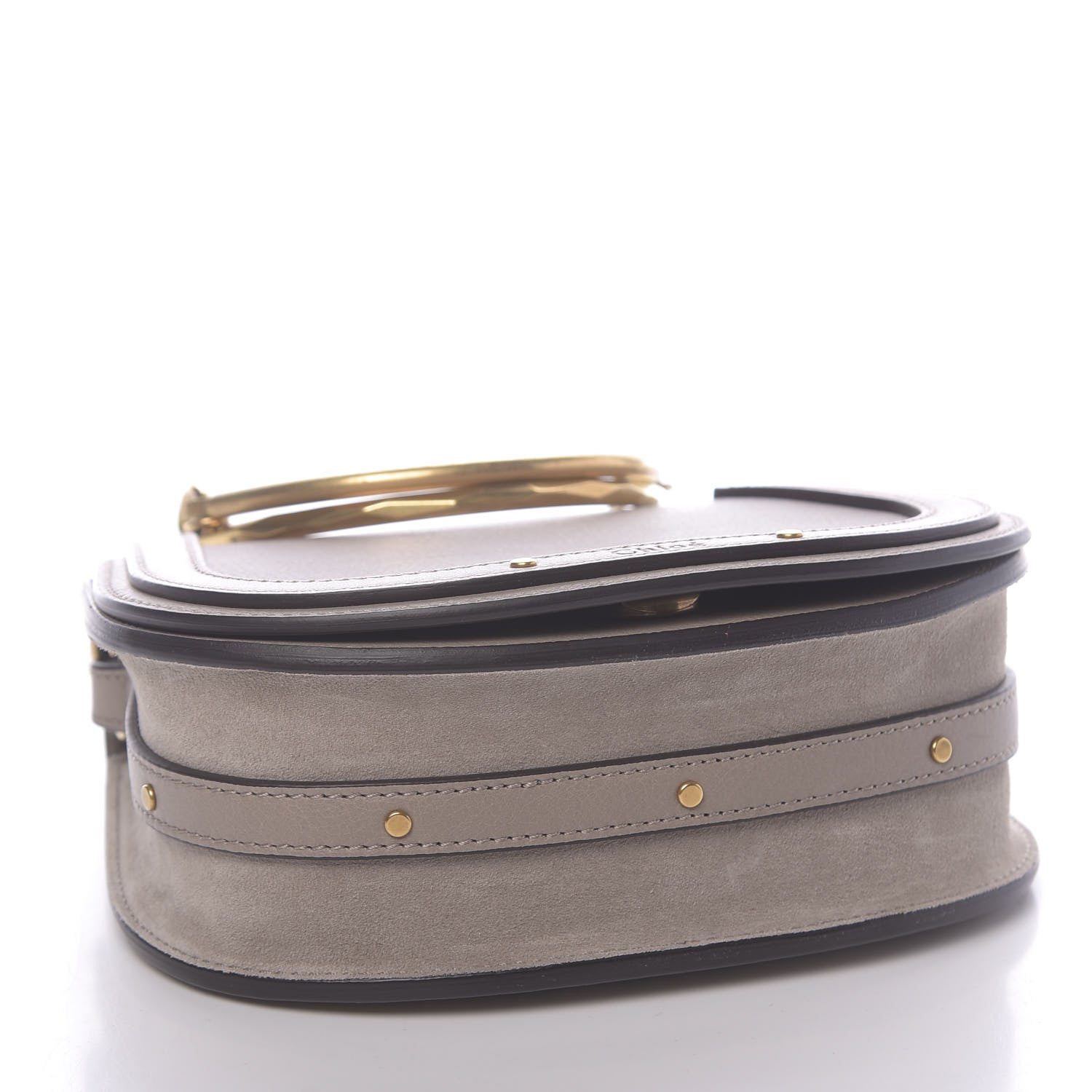 Chloe Calfskin Suede Small Nile Bracelet Bag Motty Grey 4 of 9