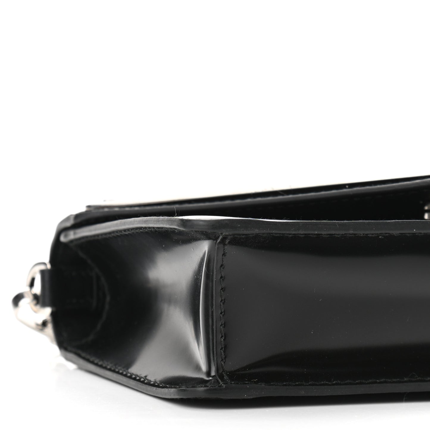 Spazzolato Triangle Logo Plate Flap Chain Crossbody Bag Black
