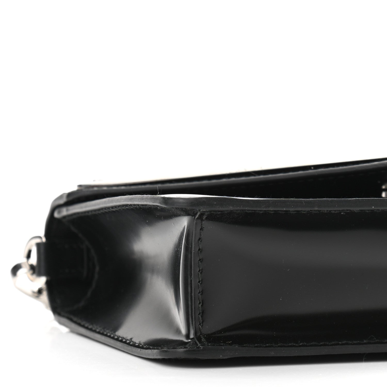 Prada Spazzolato Triangle Logo Plate Flap Chain Crossbody Bag Black 8 of 9