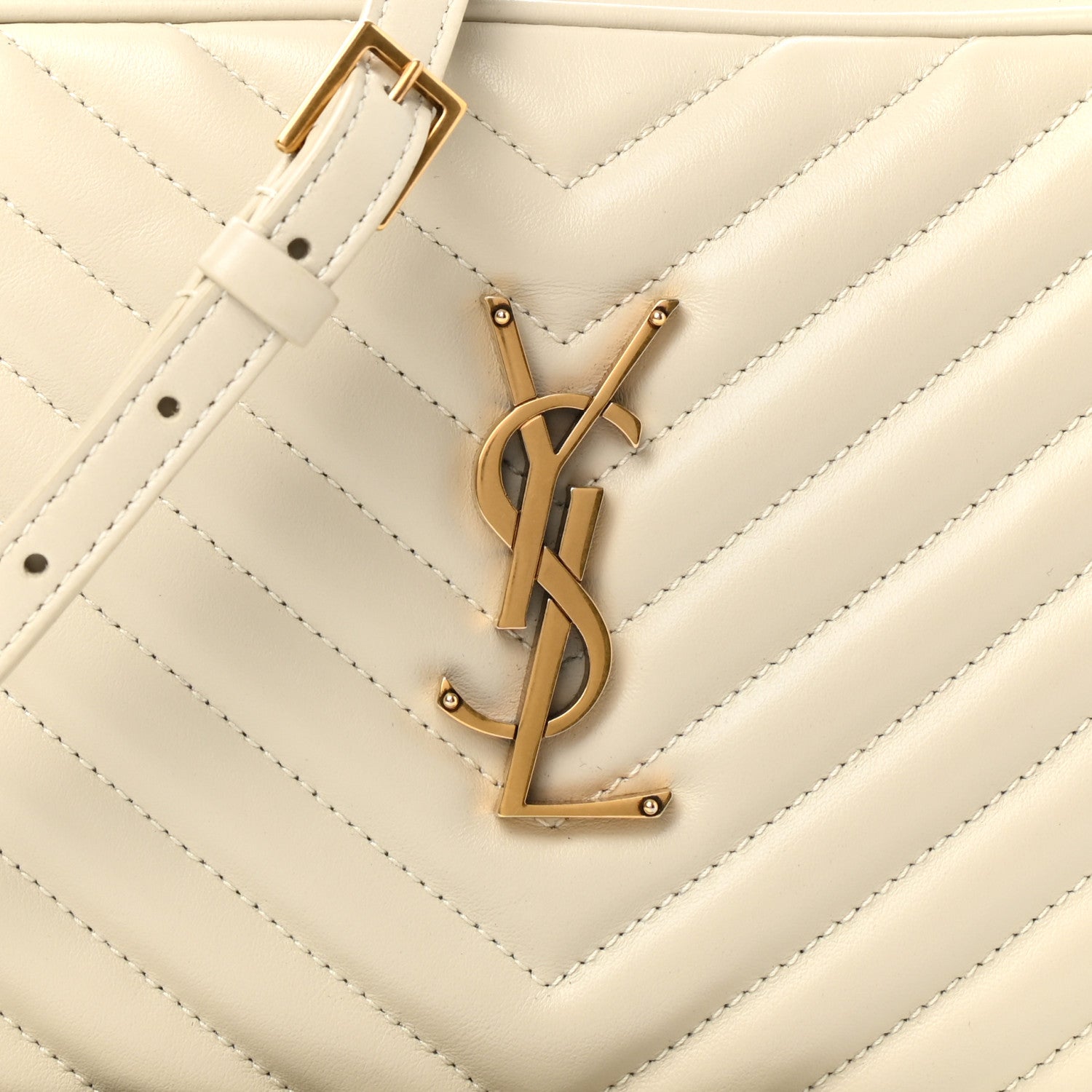 Saint Laurent Calfskin Matelasse Monogram Lou Camera Bag Crema Soft 8 of 11