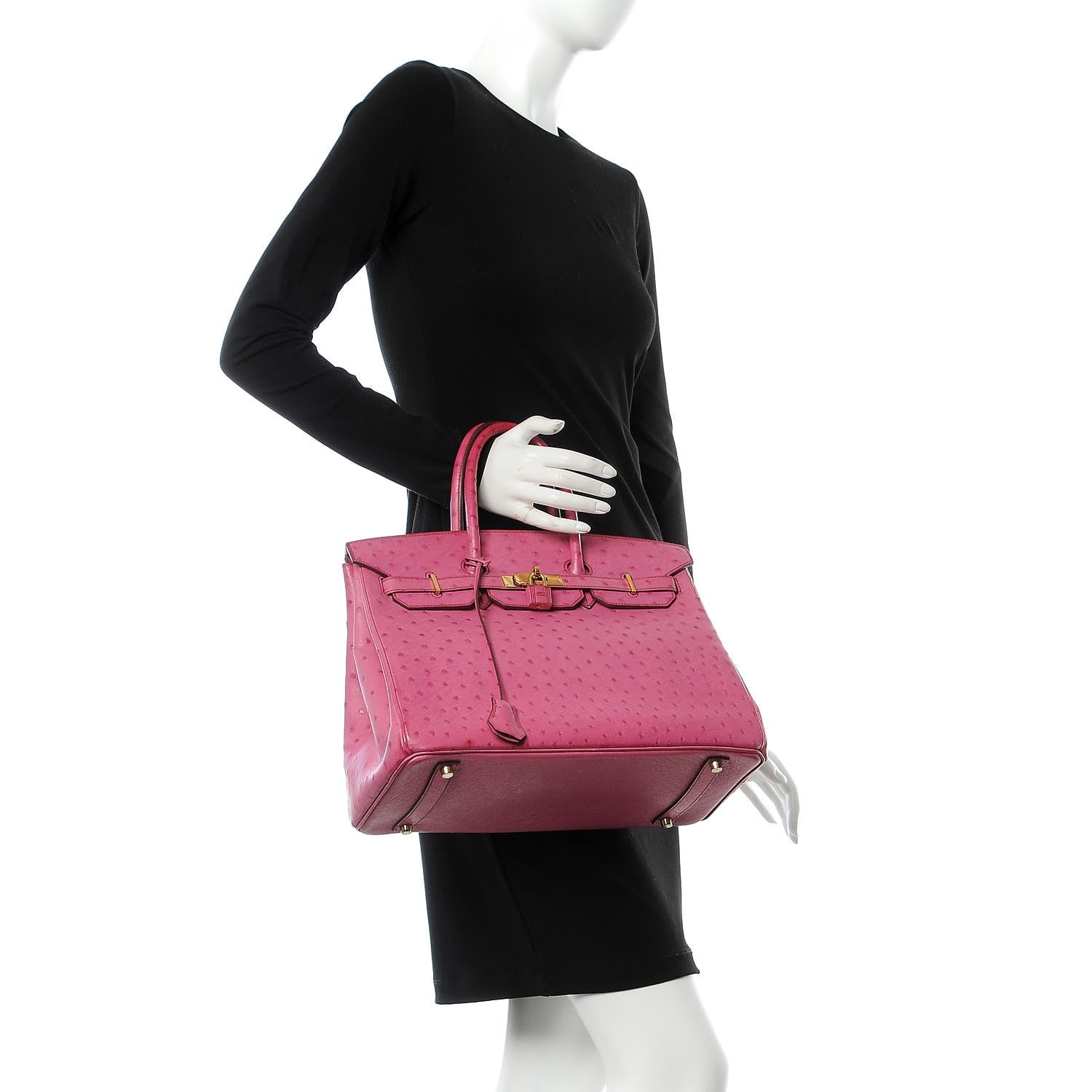 Hermes Ostrich Birkin 35 Fuchsia 2 of 35