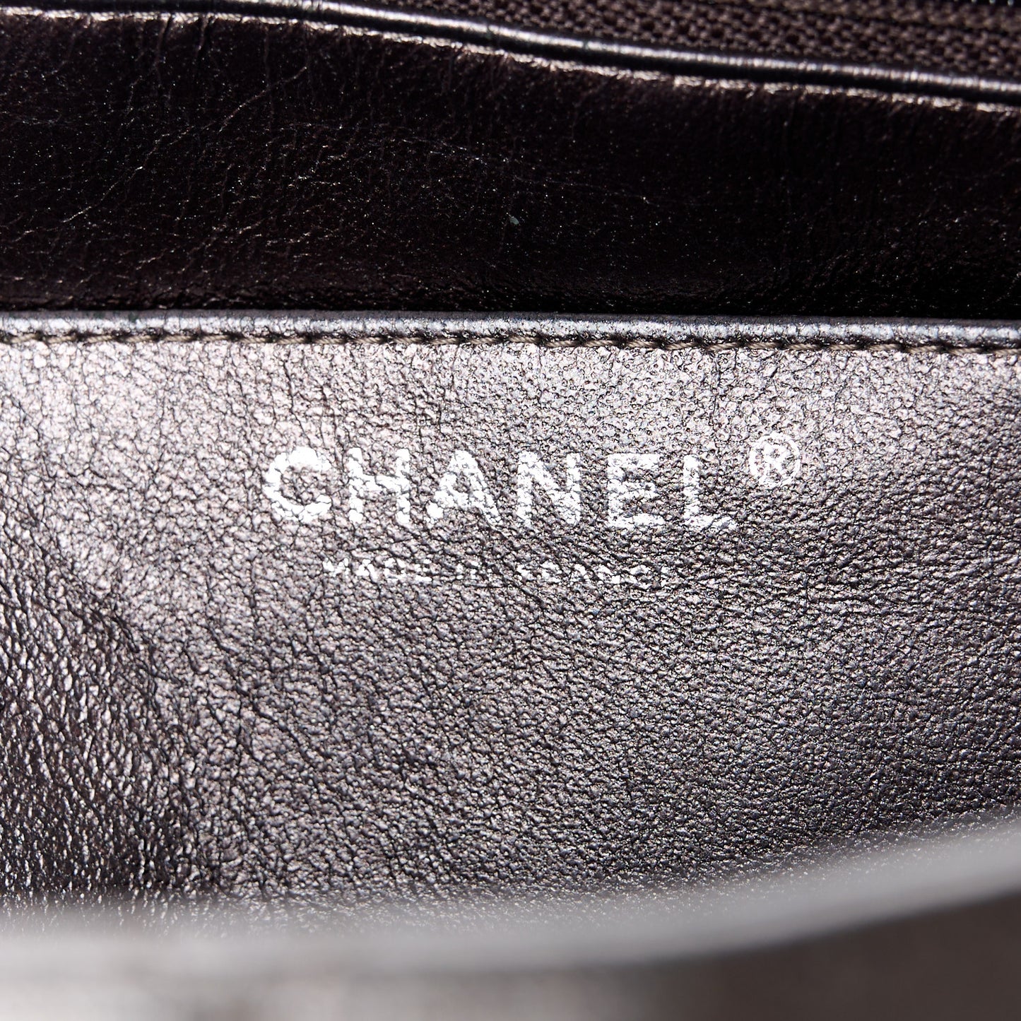 Metallic Lambskin Quilted Jumbo Single Flap Dark Grey