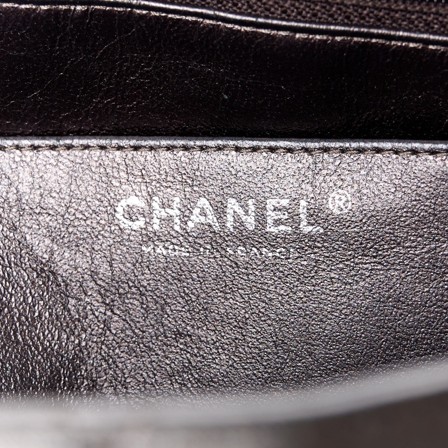 Chanel Metallic Lambskin Quilted Jumbo Single Flap Dark Grey 6 of 12
