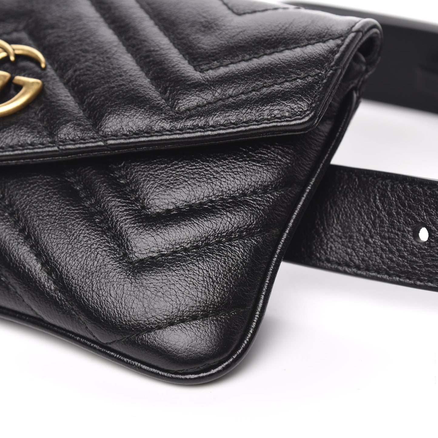 Calfskin Matelasse GG Marmont 2.0 Multi Belt Bag 85 34 Black