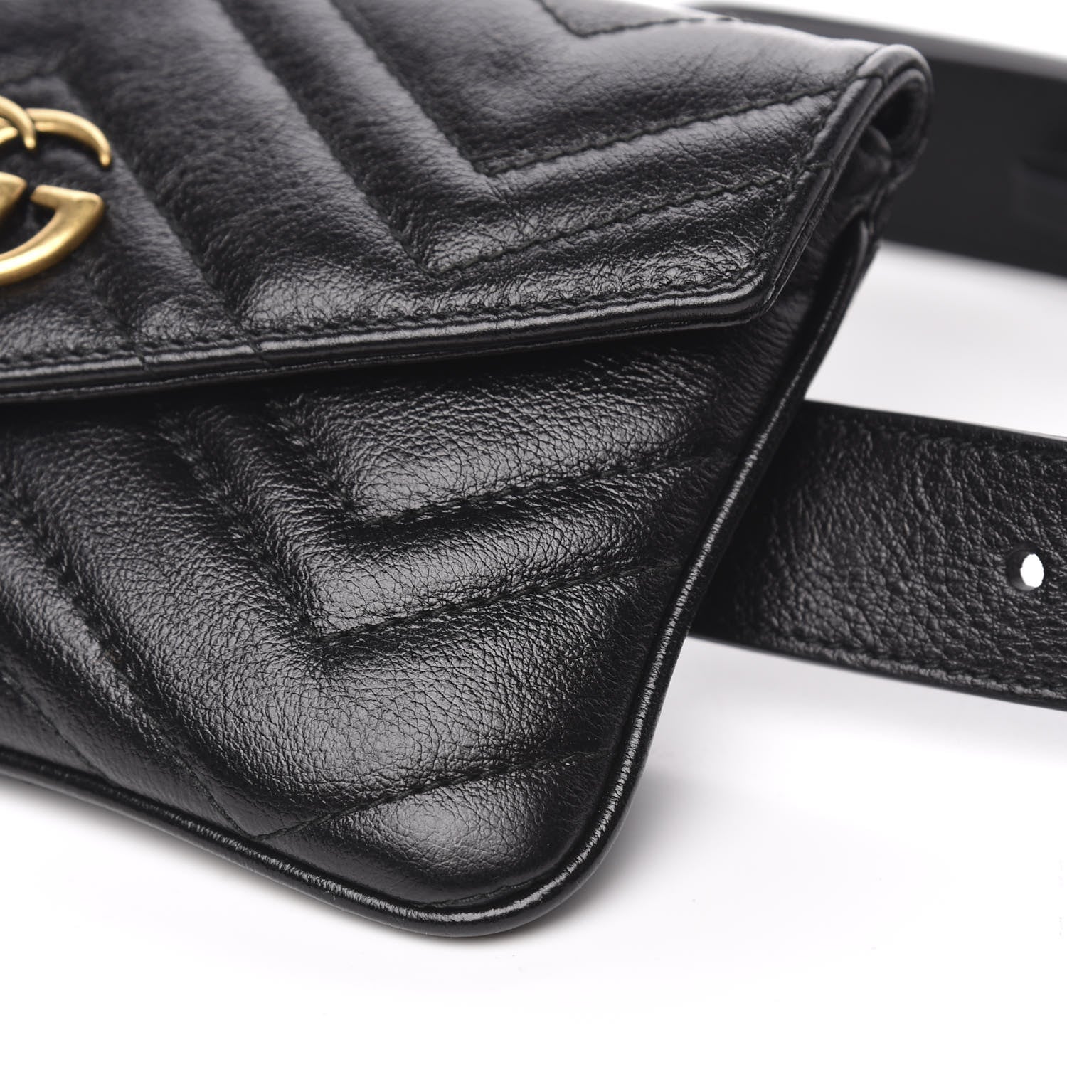 Gucci Calfskin Matelasse GG Marmont 2.0 Multi Belt Bag 85 34 Black 10 of 10