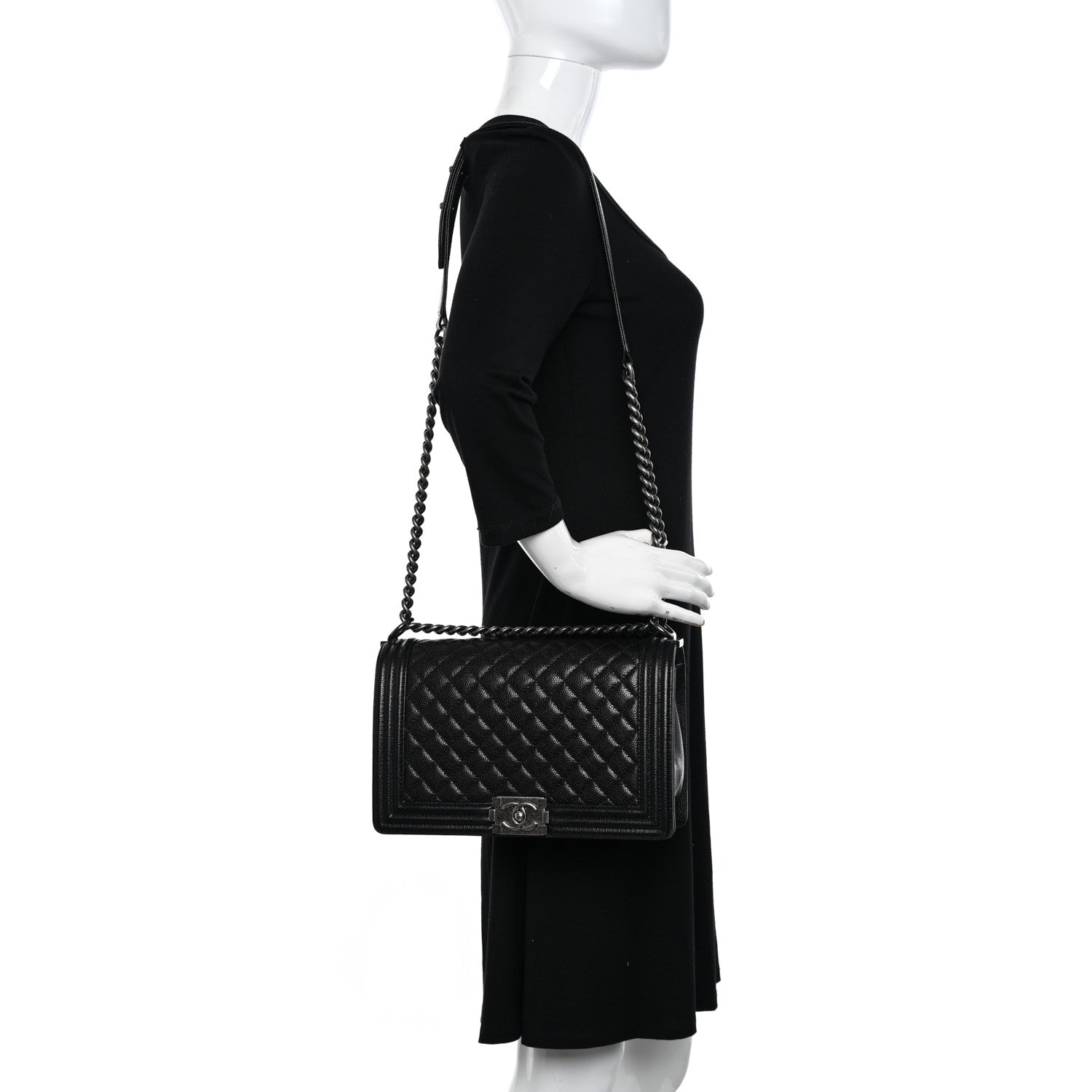 Chanel Caviar Quilted New Medium Boy Flap Black 2 of 10