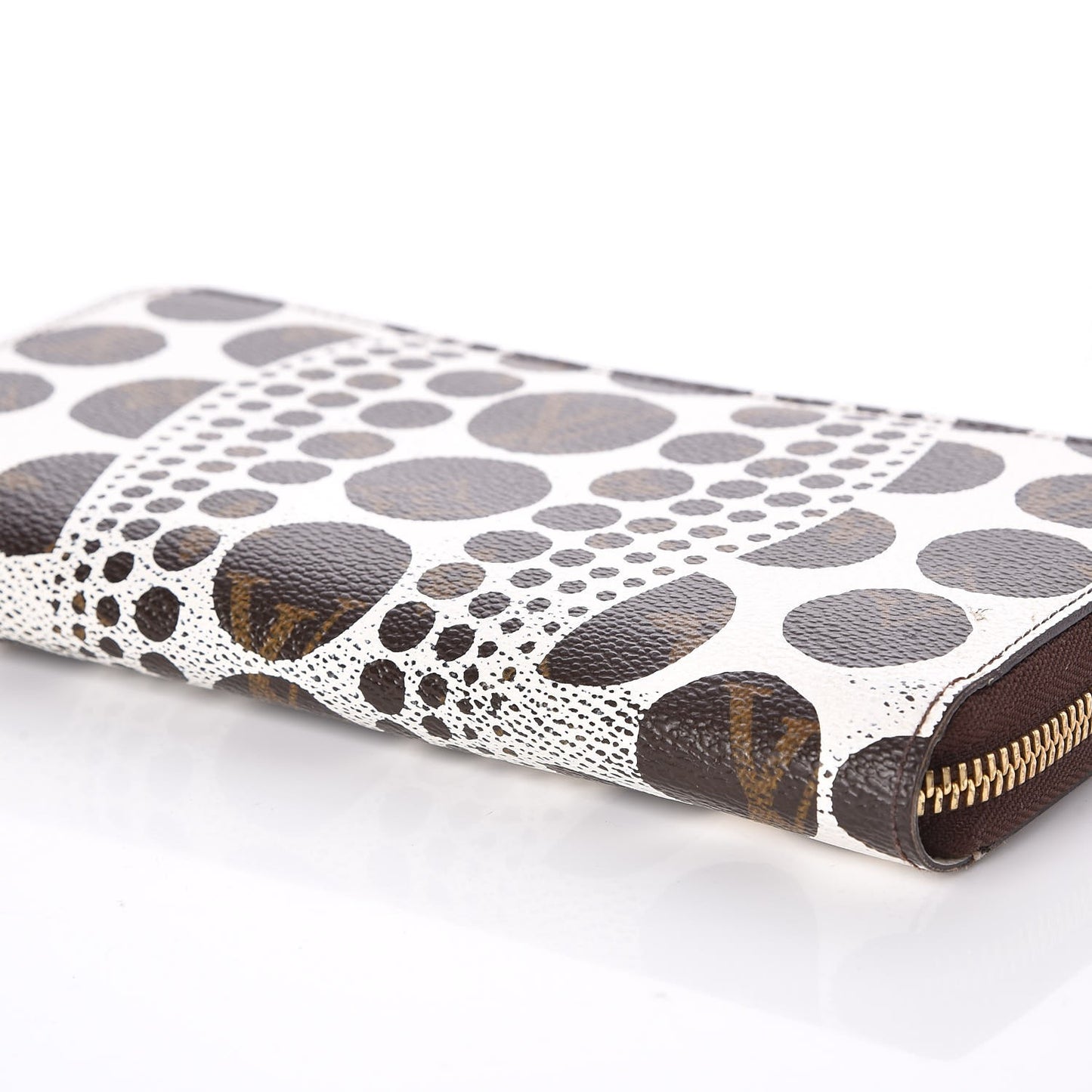 Monogram Kusama Pumpkin Dots Zippy Wallet White