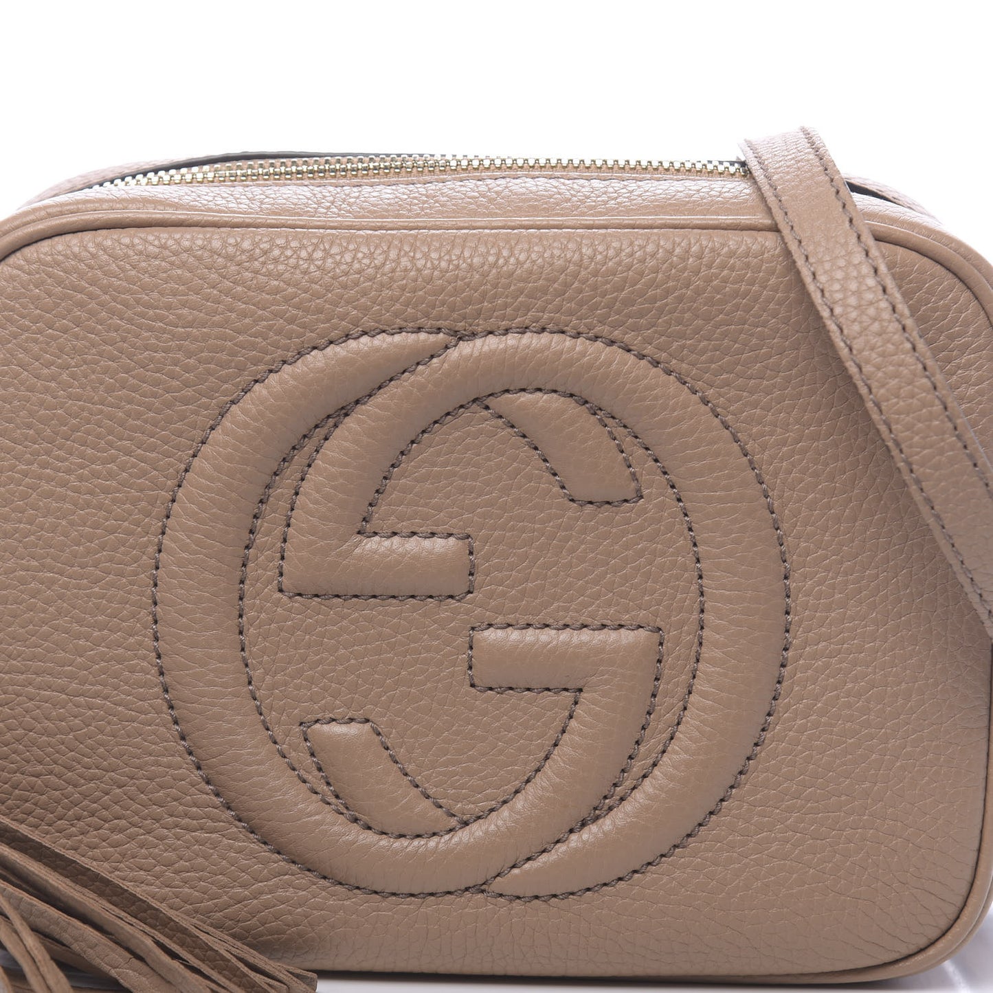 Pebbled Calfskin Small Soho Disco Bag Camelia