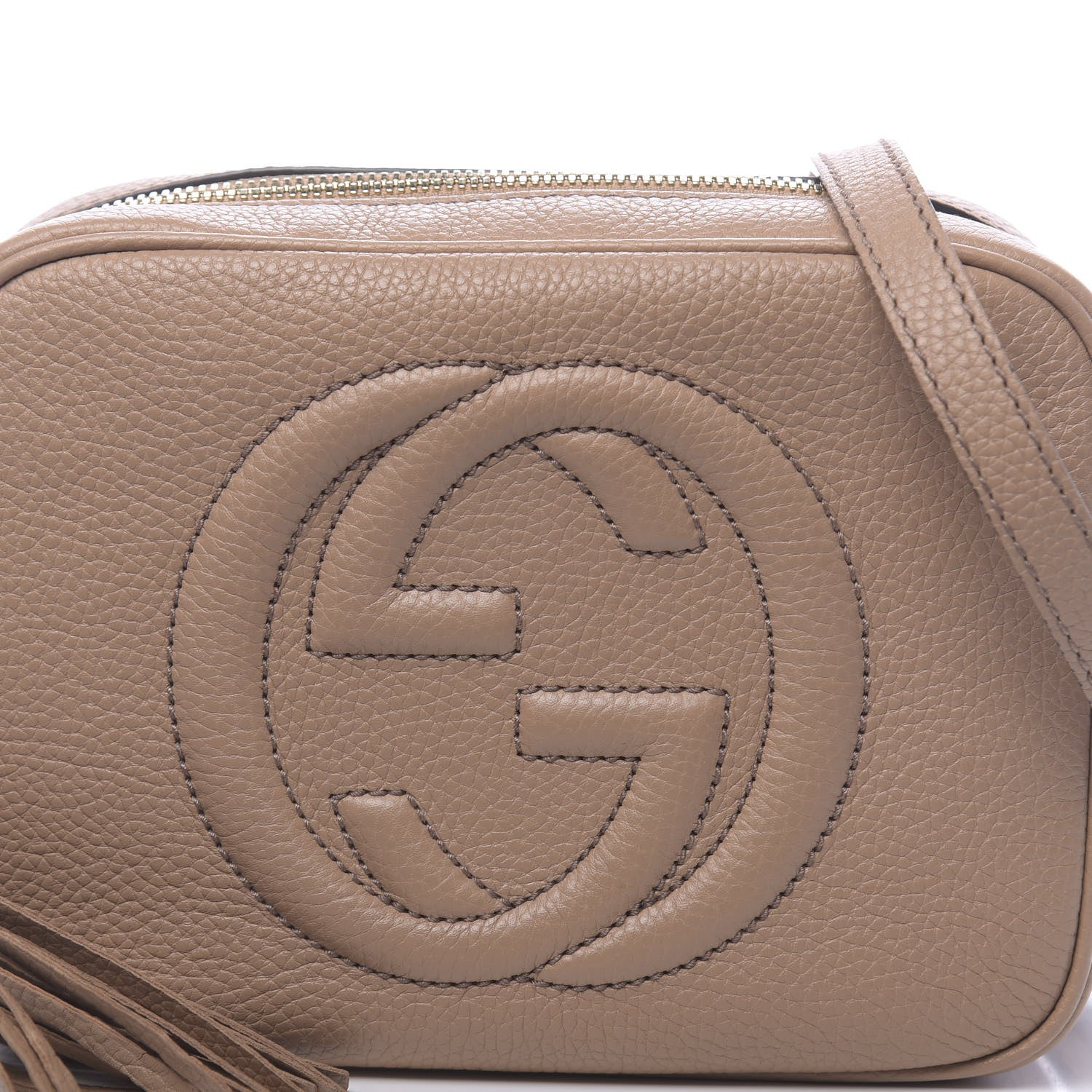 Gucci Pebbled Calfskin Small Soho Disco Bag Camelia 10 of 11