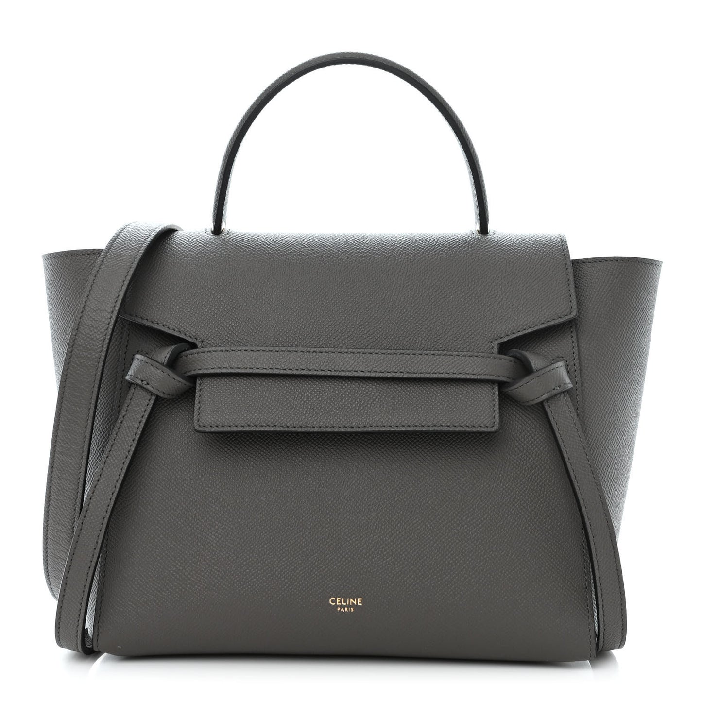 Grained Calfskin Micro Belt Bag Grey