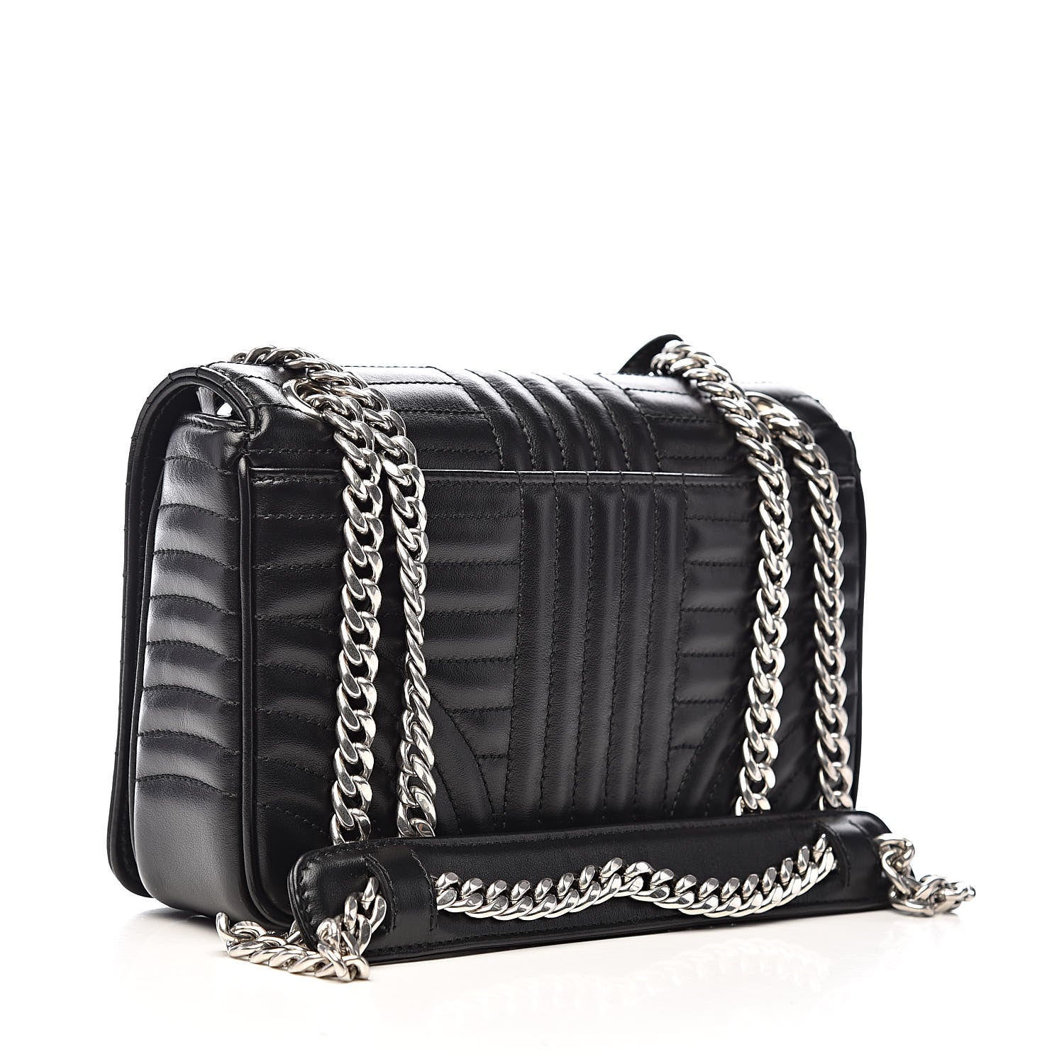 Prada Soft Calf Impunture Medium Diagramme Flap Black 3 of 9
