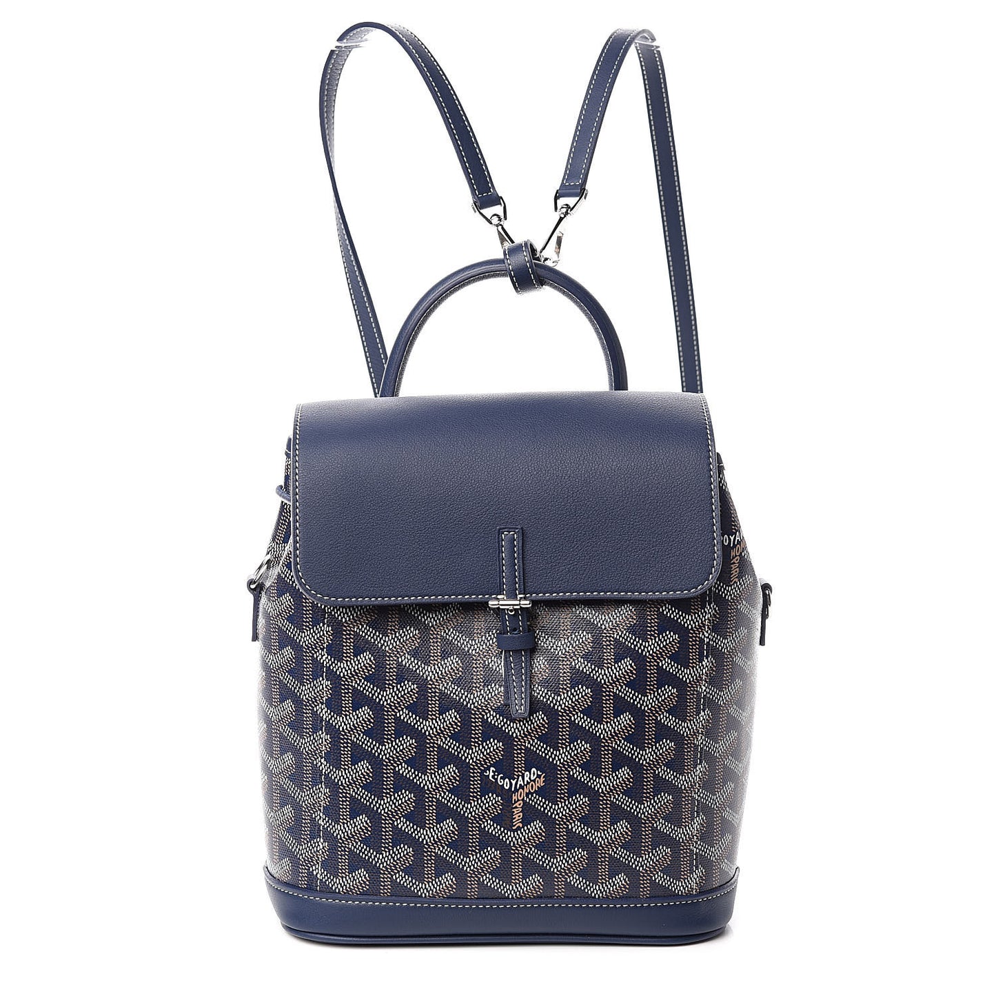 Goyardine Calfskin Mini Alpin Backpack Navy