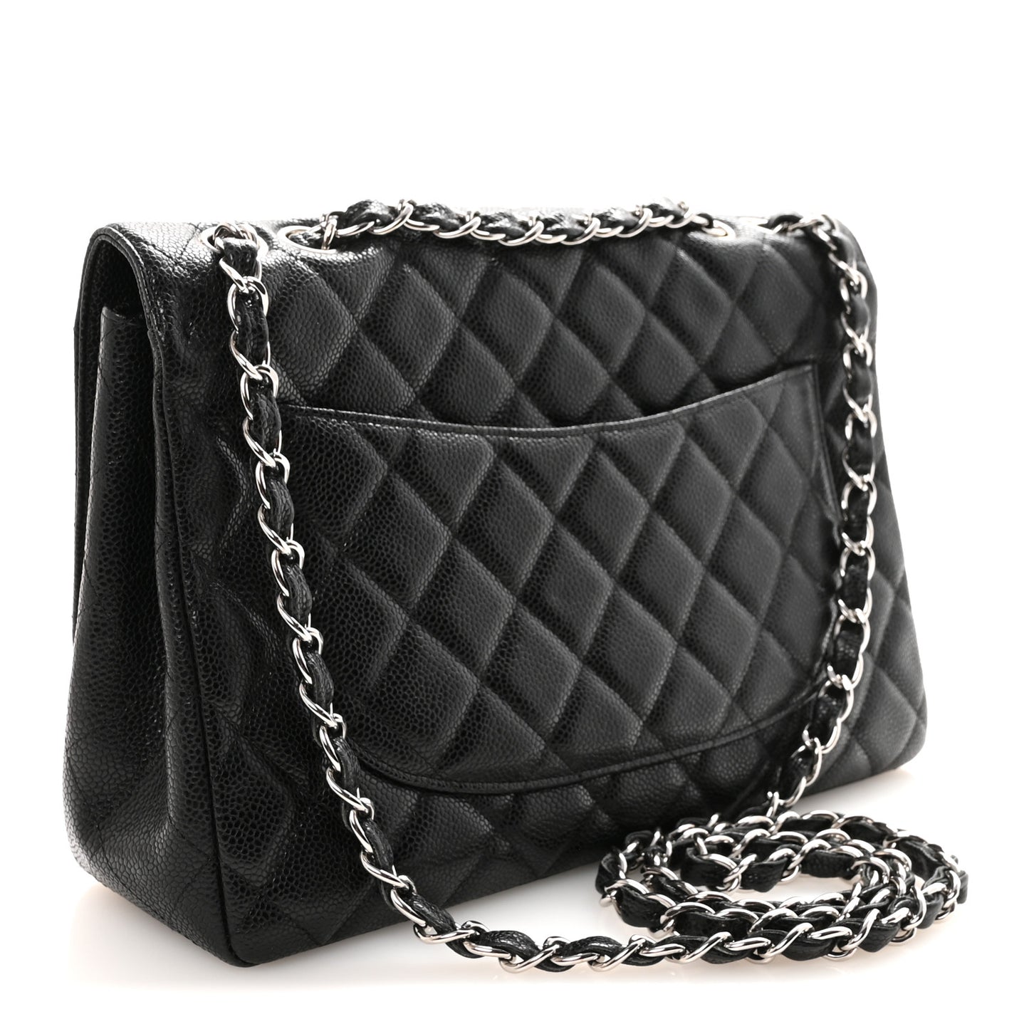 Caviar Quilted Jumbo Single Flap Black