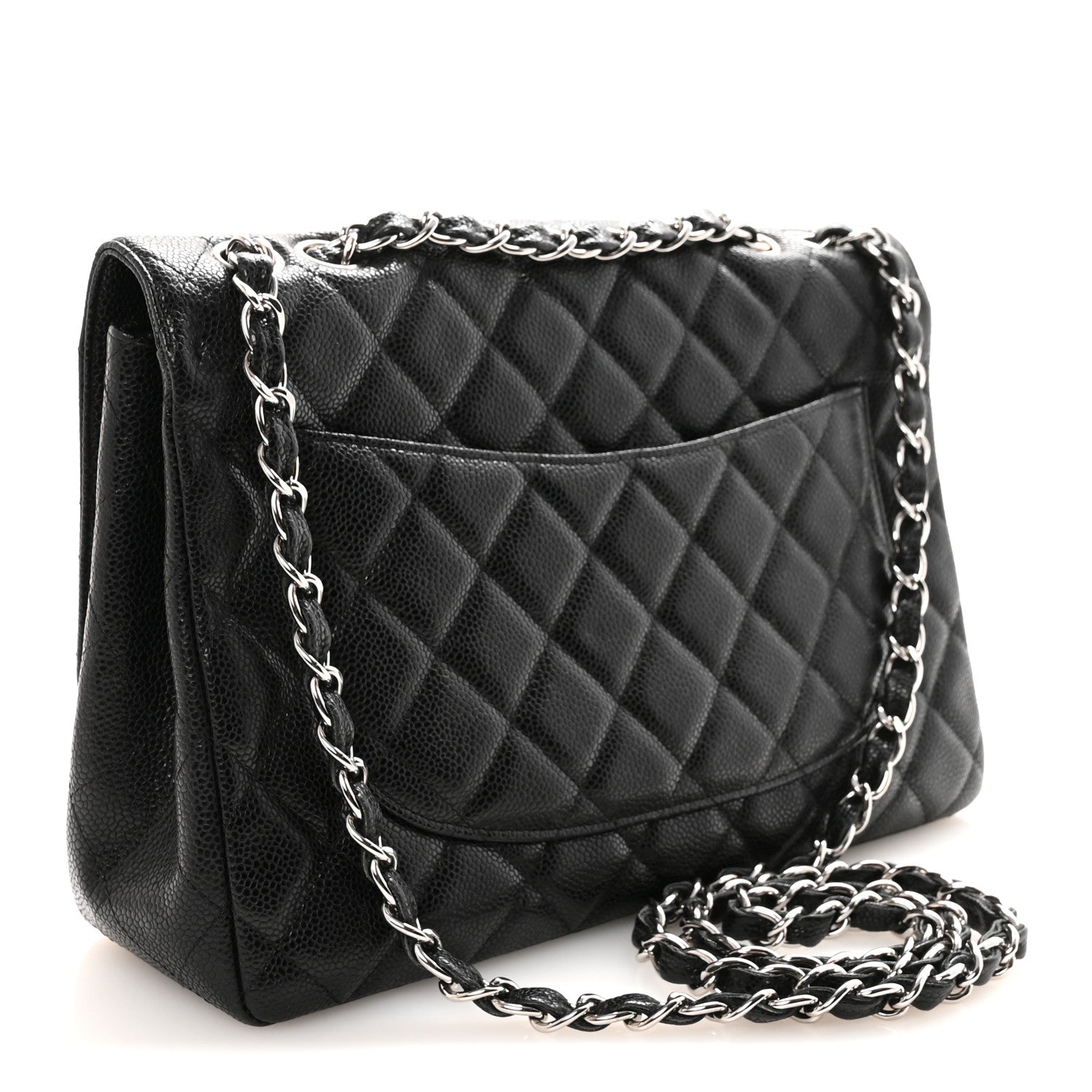 Chanel Caviar Quilted Jumbo Single Flap Black 2 of 9