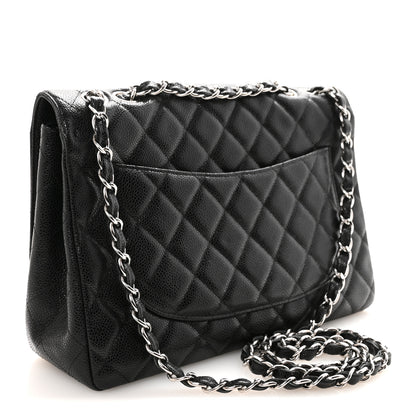 Chanel Caviar Quilted Jumbo Single Flap Black 2 of 9
