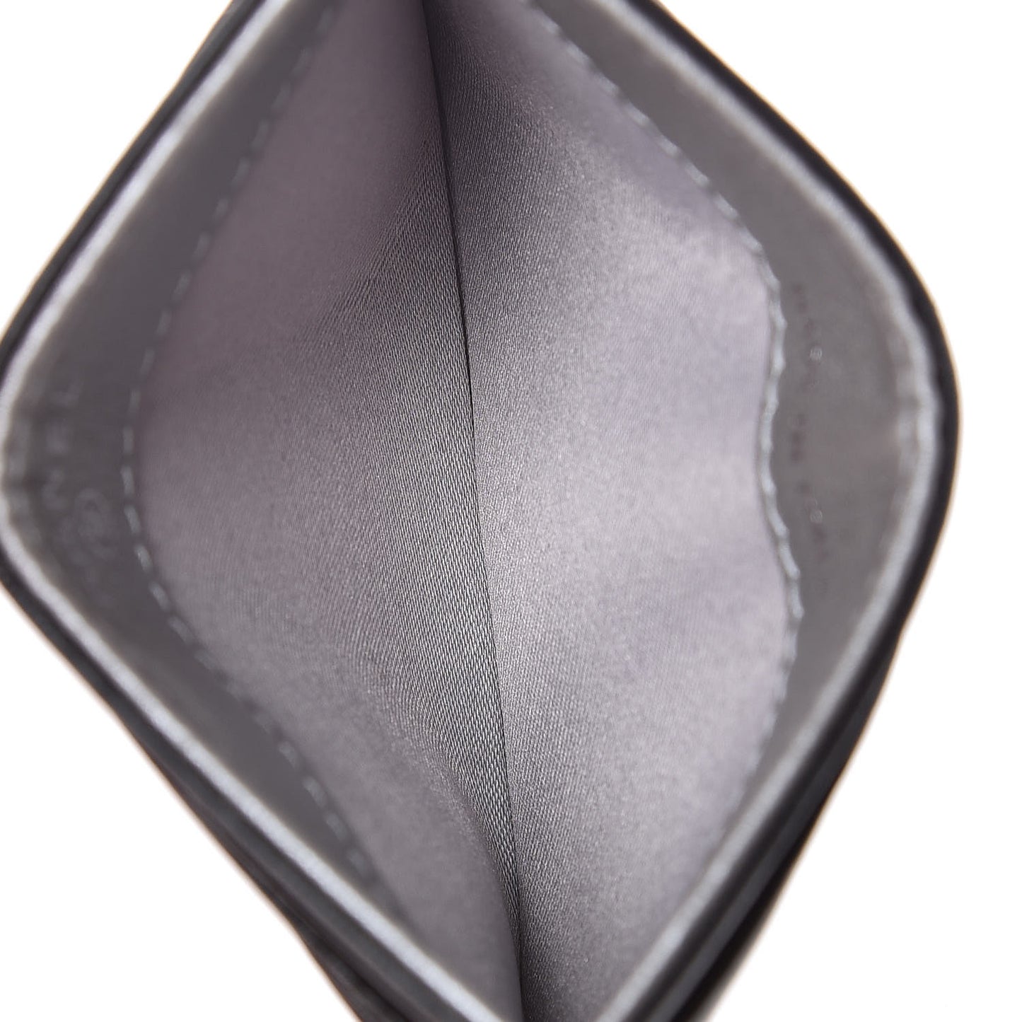 Lambskin Camellia Embossed Card Holder Black