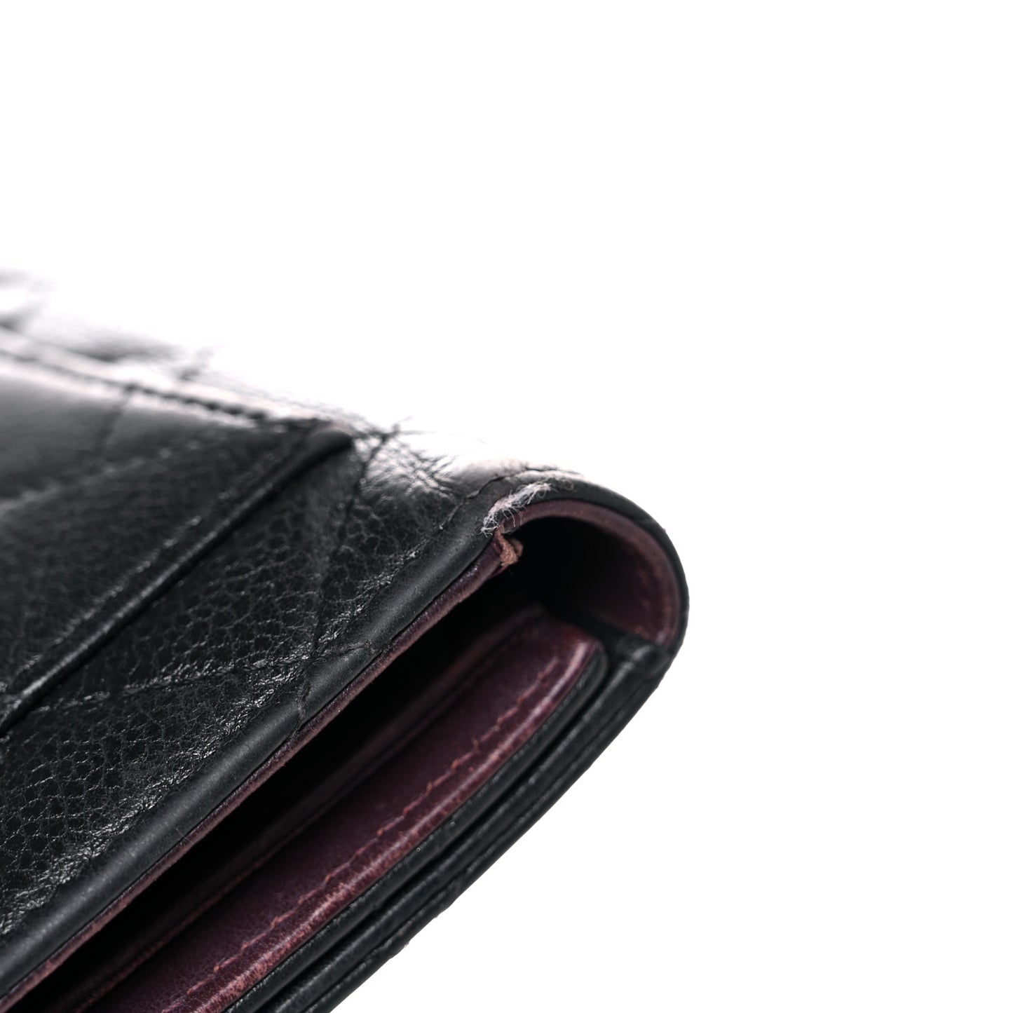 Caviar Quilted Large Flap Wallet Black