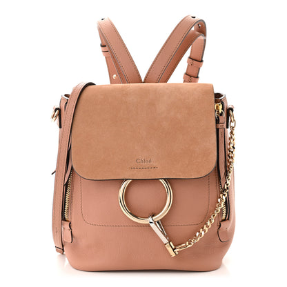 Chloe Suede Calfskin Small Faye Backpack Nougat 1 of 9