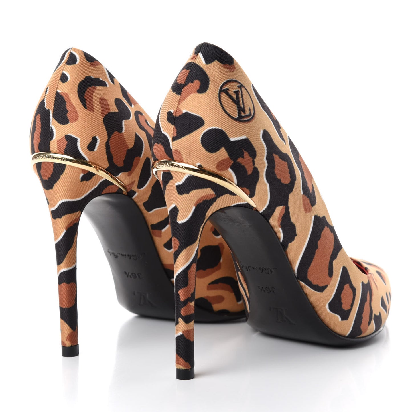 Silk Leopard Print Eyeline Pumps 36.5
