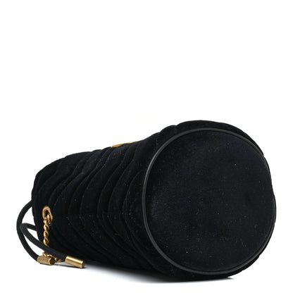 Gucci Velvet Matelasse Mini GG Marmont 2.0 Bucket Bag Black 4 of 9