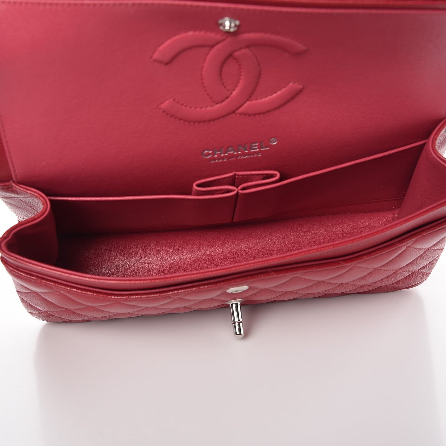Caviar Quilted Medium Double Flap Pink