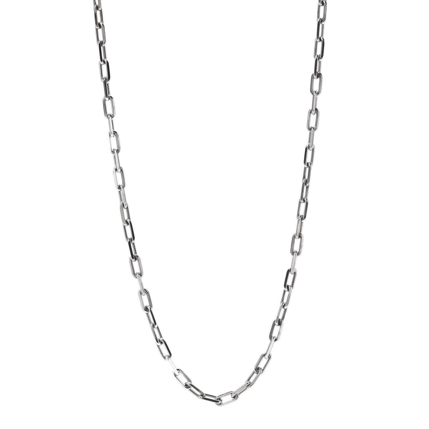 Cartier 18K White Gold SM Santos De Cartier Link Necklace 1 of 7