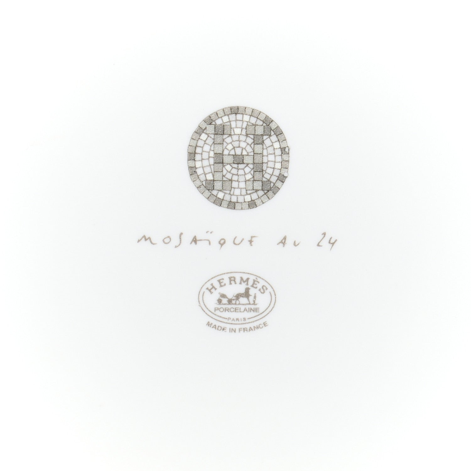 Hermes Porcelain Mosaique Au 24 Sushi Plate Platine 6 of 8