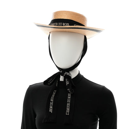 Gucci Raffia L'amour Du Soir Sun Hat S Ivory Black 2 of 10