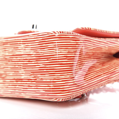 Chanel Patent Calfskin Striped Mini Square Flap Red 9 of 9