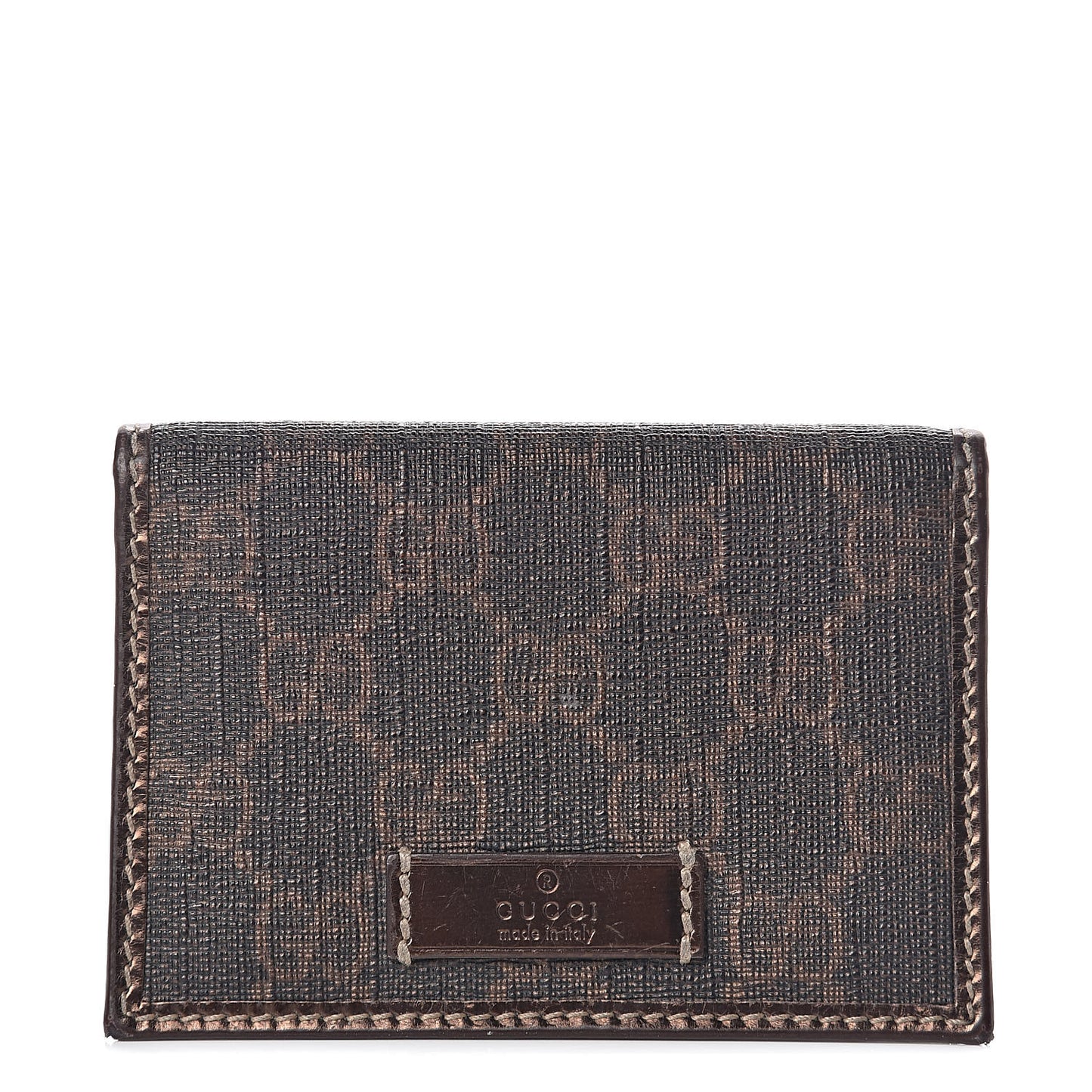 GG Plus Monogram Joy ID Card Wallet Dark Brown