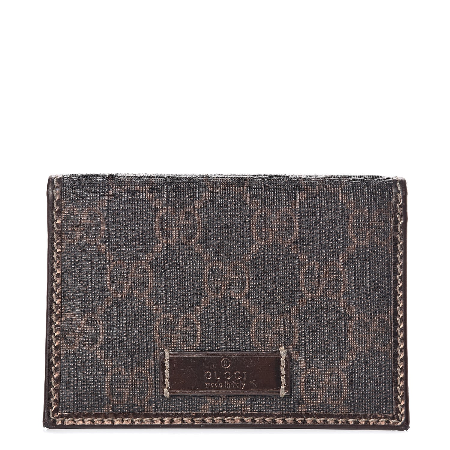 Gucci GG Plus Monogram Joy ID Card Wallet Dark Brown 1 of 8