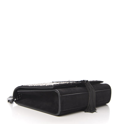 Saint Laurent Suede Crystal Small Classic Monogram Kate Satchel Black 3 of 10