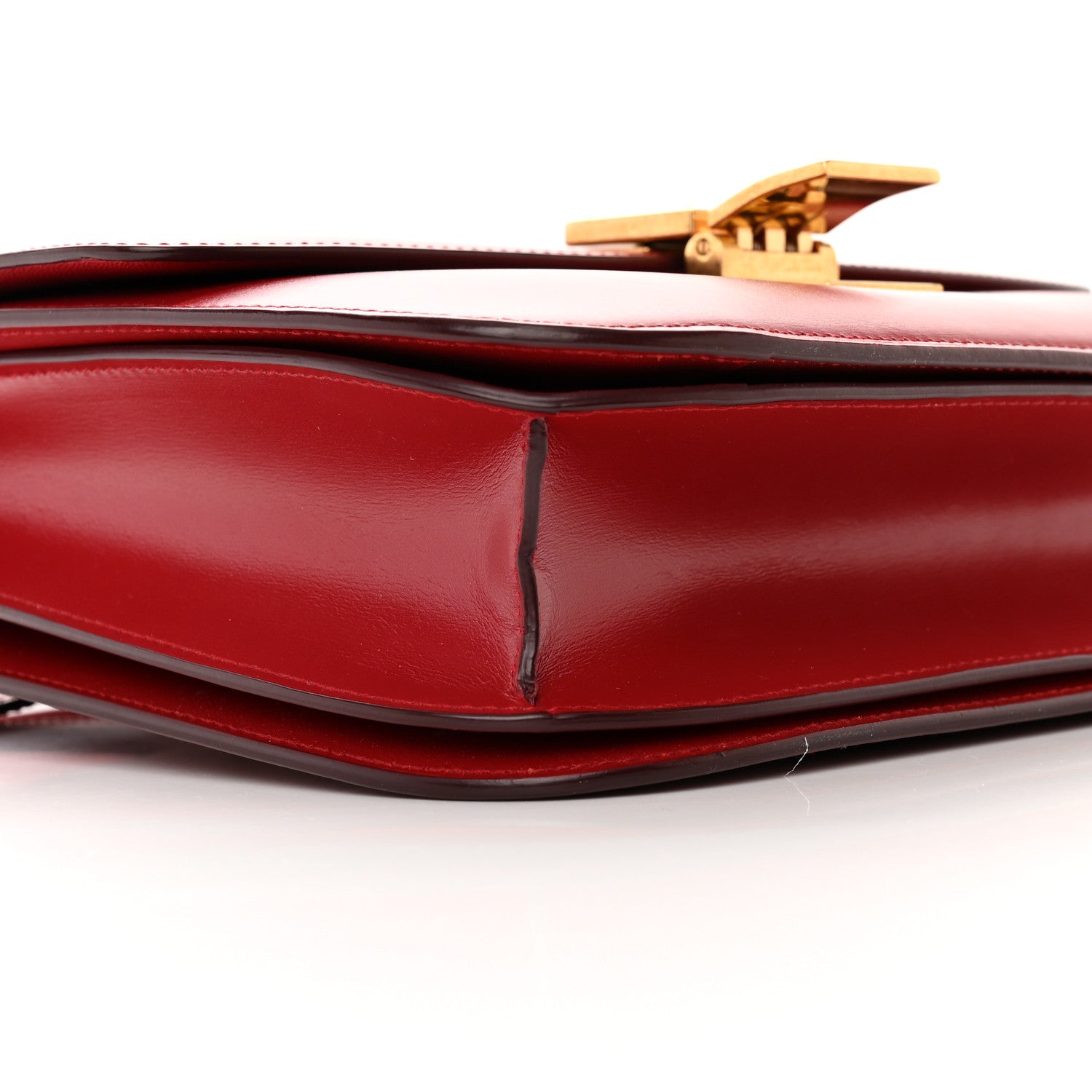 Celine Smooth Calfskin Medium Classic Box Flap Bag Red 9 of 15