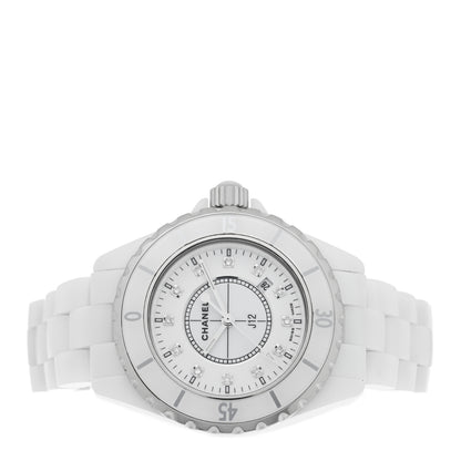 Chanel Stainless Steel Ceramic Diamond 33mm J12 Quartz Watch White 2 of 4