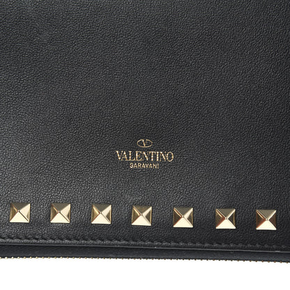 Valentino Garavani Vitello Rockstud Top Handle Travel Wallet Black 7 of 9