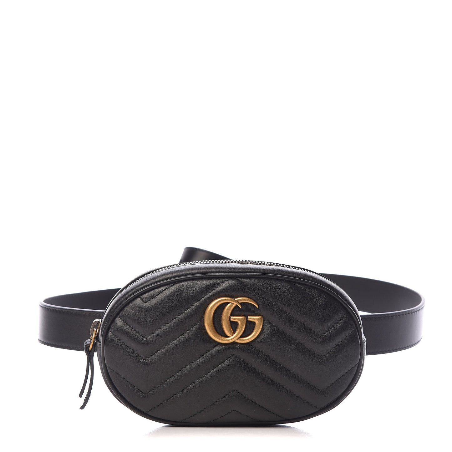 Calfskin Matelasse GG Marmont Belt Bag 85 34 Black