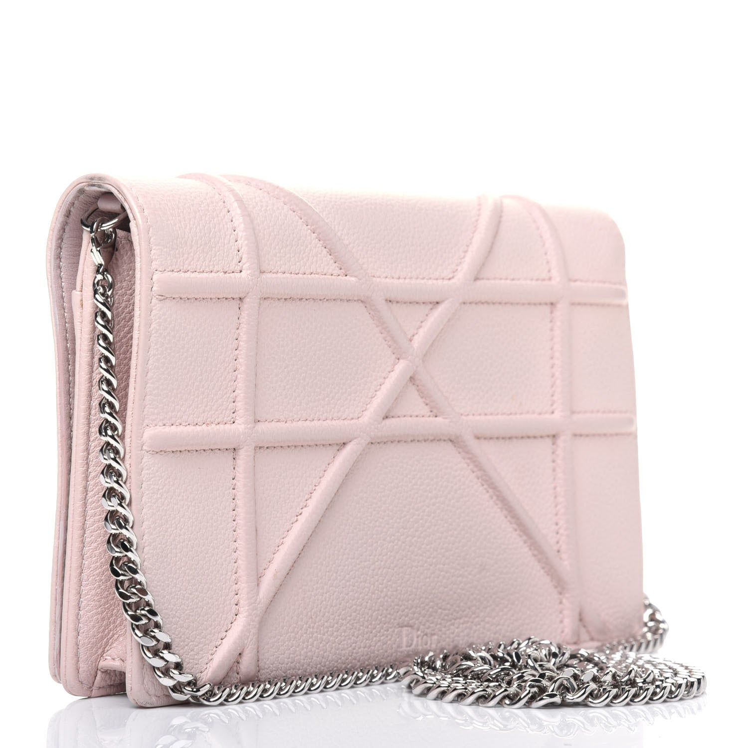 Christian Dior Grained Calfskin Diorama Wallet on Chain Pouch Rose Poudre 3 of 14
