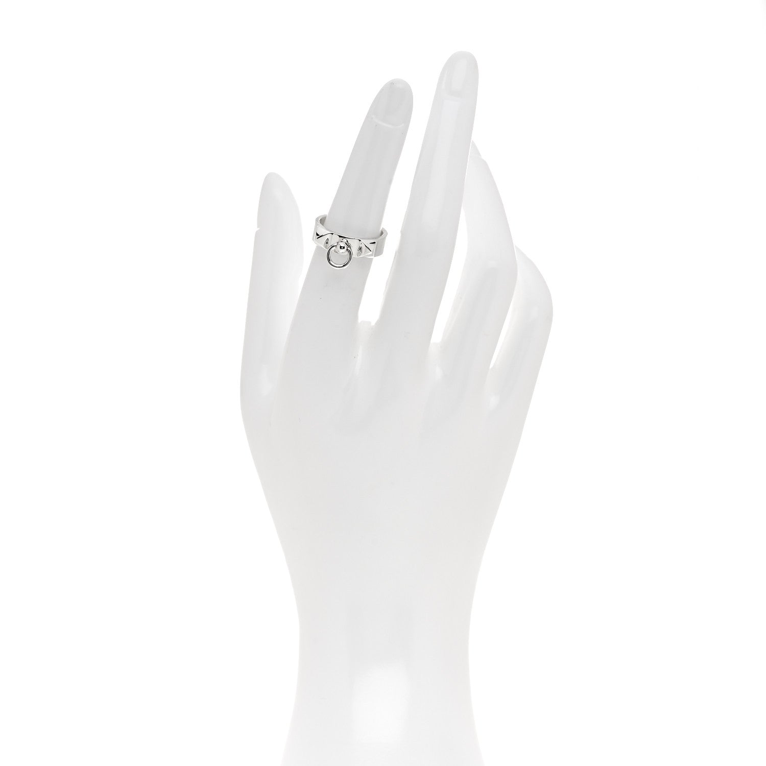 Hermes Sterling Silver PM Collier De Chien Ring 51 5.75 2 of 4