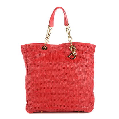 Christian Dior Lambskin Woven Large Dior Soft Tote Rouge Moyen 1 of 7