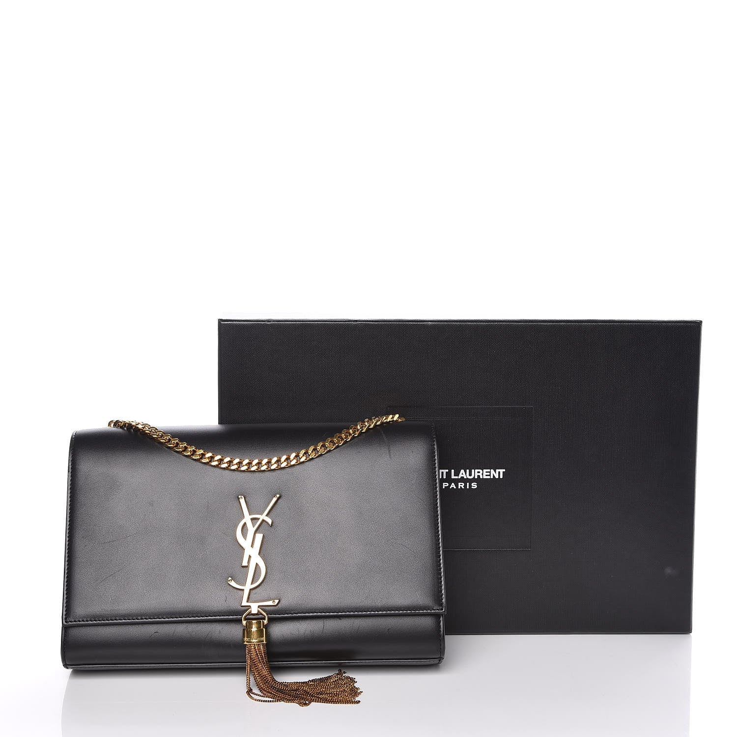 Saint Laurent Smooth Calfskin Medium Classic Monogram Kate Tassel Satchel Black 20 of 20