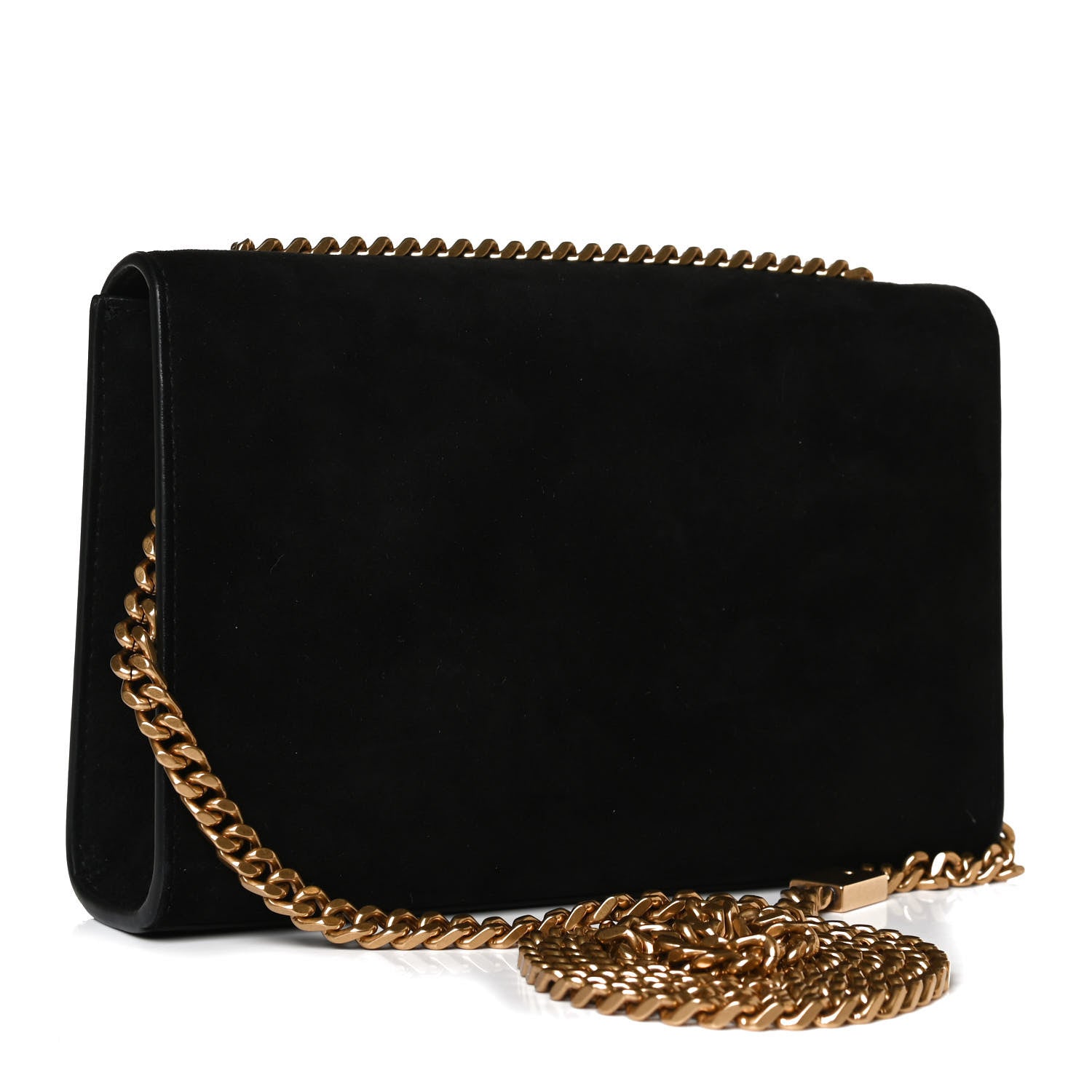 Saint Laurent Suede Embroidered Small Monogram Kate Satchel Black 4 of 16