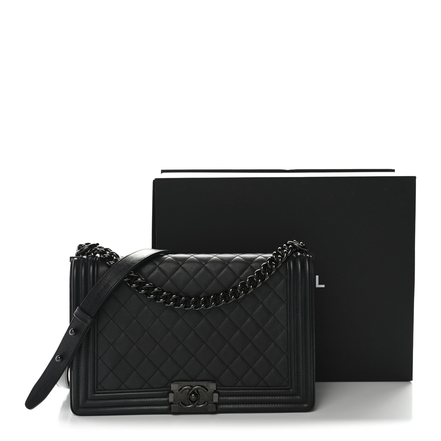 Chanel Calfskin Quilted New Medium Boy Flap So Black 11 of 11