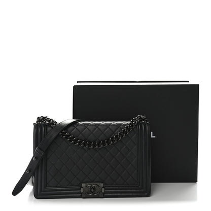 Chanel Calfskin Quilted New Medium Boy Flap So Black 11 of 11