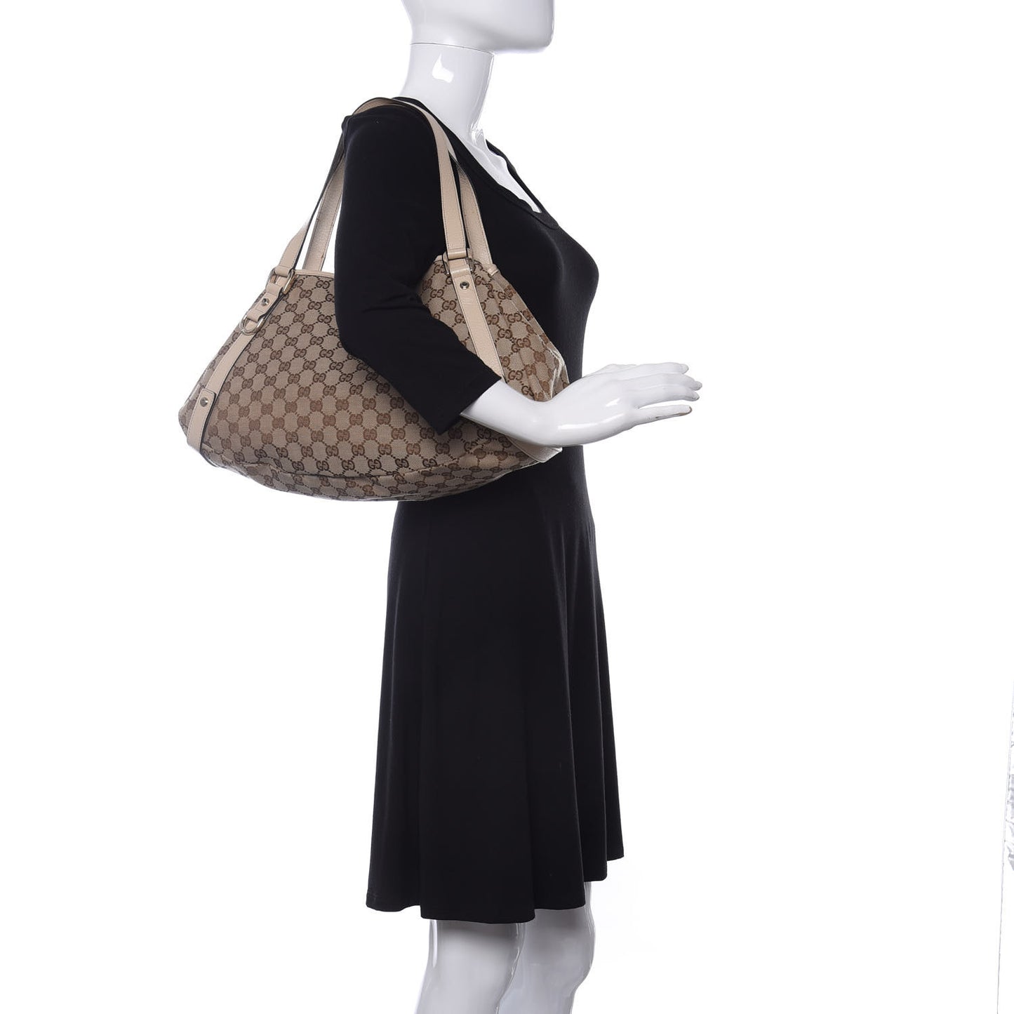 Monogram Medium Abbey Shoulder Bag Off White