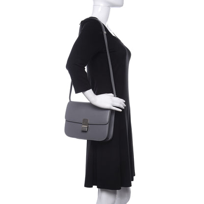Celine Smooth Calfskin Medium Classic Box Flap Bag Storm 2 of 8